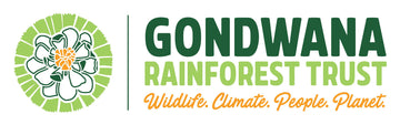 Logo of Gondwana Rainforest Trust with a green and orange design.