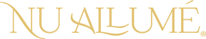 Gold 'NU ALLUMé' logo on a clear background