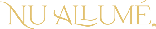 Gold 'NU ALLUMé' logo on a clear background